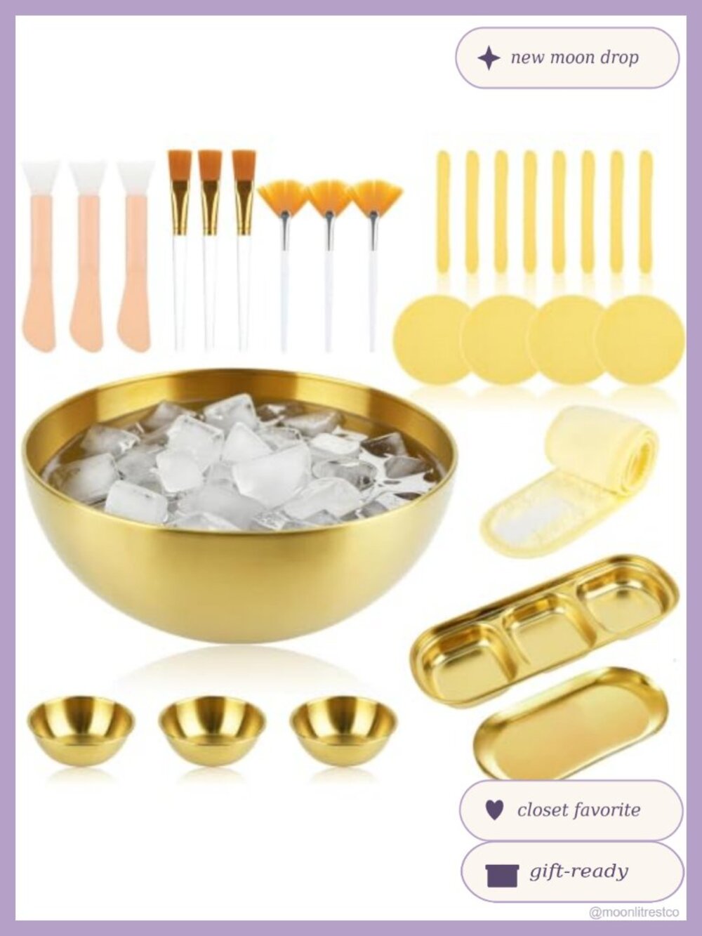 29 Pc Stainless Steel Facial Bowl Set Mask Brushes Sponges Tray